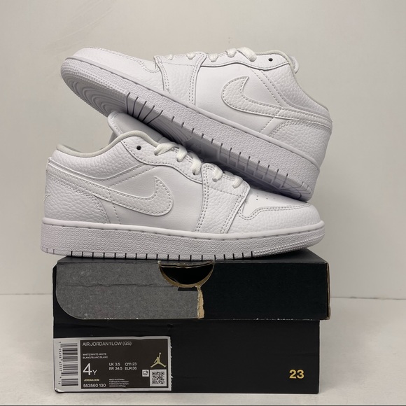 Jordan Shoes - Nike Air Jordan 1 Retro Low GS “Triple White” NEW